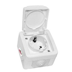Πρίζα σούκο εξωτερική λευκή IP54 16A Adeleq 13-25501223