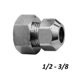 Ρακόρ συνδέσεως χρωμέ 3/8"X1/2" ίντσα θηλυκό
