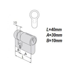 Κύλινδρος CISA Locking Line 40mm (30mm-10mm)-thumb-2