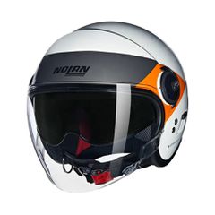 ΚΡΑΝΟΣ JET N21 VISOR ONIRICO 346 BIANCO / NERO / ARANCIONE ECE 22.06 |  NOLAN