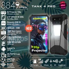 Unihertz 8849 Tank 4 Pro (18GB/1TB) Projector Amoled Rugged Smartphone