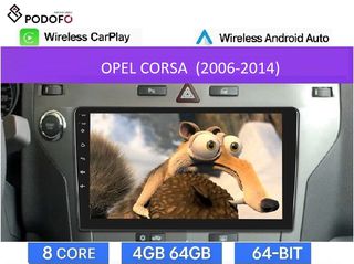Opel Corsa D (2006-2014) Android Car Radio 9" 4+64GB 8-Core Ασύρματο CarPlay & Aσύρματο Android Auto GPS  WiFi DSP FM/RDS