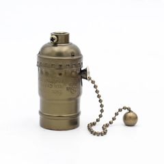 Ντουι λαμπας Ε27 με διακόπτη Αντίκ μπρουτζινο χαλκος στυλ δεκαετίας 1930 καινούργιος 3Α 220V 660W