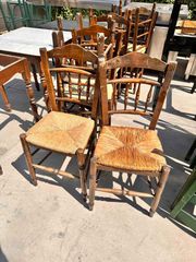 Καρέκλα ξύλινη με ψάθα ( Α3770a)