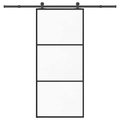 Συρόμενη Πόρτα με Μηχανισμό 90x205 εκ. Γυαλί ESG & Αλουμίνιο 3332807