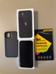 iPhone 11 128GB Μαύρο – Άριστο, Με Θήκη & Tempered Glasses