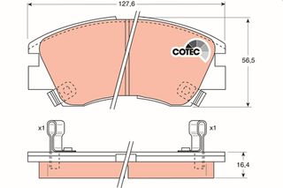 Τακάκια φρένων για MITSUBISHI L300 / DELICA, PAJERO, L200 MB500814, MZ690017, MR128799