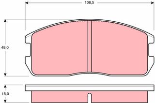 Τακάκια φρένων για MITSUBISHI COLT, CORDIA, LANCER MB534587, MB618576, MB366969