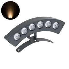Κυρτή Μπάρα Φωτισμού Wall Washer Ειδική για Φυτά - Δέντρα LED 6W 660lm 15° DC 24V Αδιάβροχο IP67 Μ17.5 x Π4.5 x Υ8cm Θερμό Λευκό 2700K - Γκρι Ανθρακί - 3 Χρόνια Εγγύηση