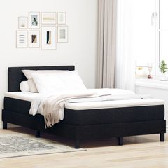 Κρεβάτι με ελατήρια με κεφαλάρι Μαύρο 120 x 190 cm ύφασμα 3342193