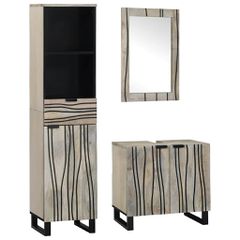 Σετ Επίπλων Μπάνιου 3 τμχ. Λευκό 38 x 33 x 160 εκ. 3310049