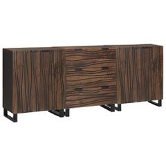 Σετ Μπουφέδων 3 τμχ. Καφέ 180 x 33 x 75 εκ. Στερεό ξύλο μάνγκο 3310053