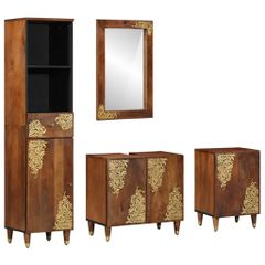 Σετ Ντουλαπιών Μπάνιου 4 τμχ. Μέλι Καφέ 62 x 33 x 58 εκ. 3310149