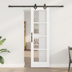 Συρόμενη Πόρτα ORKDAL 61 x 198,5 εκ. Λευκό και Μαύρο 3332154