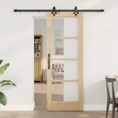 Συρόμενη Πόρτα ORKDAL 73,5 x 198,5 εκ. Φυσικό και Μαύρο 3332155
