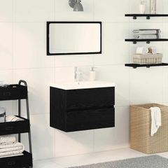 Ντουλάπα Νιπτήρα Mπάνιου Μαύρη Οξυά 60 x 39 x 62 εκ. 3333143