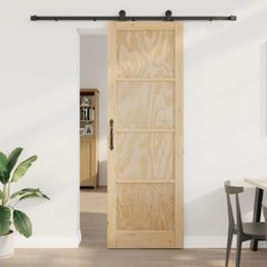 Συρόμενη Πόρτα ORKDAL Φυσικό και μαύρο 78 x 232 cm 3333474
