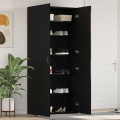 Ντουλάπα Παπουτσιών 80 x 35.5 x 180 εκ Επεξεργασμένο Ξύλο Μαύρο 3333845