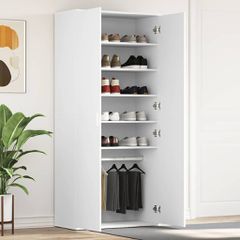 Ντουλάπα Παπουτσιών 80 x 39 x 178 εκ Επεξεργασμένο Ξύλο Λευκό 3333866