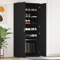 Ντουλάπα Παπουτσιών 80 x 39 x 178 εκ Επεξεργασμένο Ξύλο Μαύρο 3333867