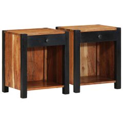 Κομοδίνα 2 τεμ 40x35x50 εκ Μασίφ ξύλο ακακίας
