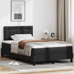 Κρεβάτι με ελατήρια με στρώμα Μαύρο 120 x 190 cm Τεχνητό δέρμα 3339040
