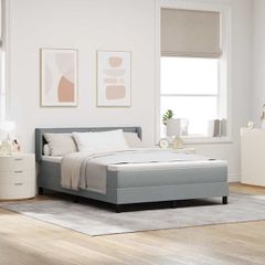 Κρεβάτι με ελατήρια Ανοιχτό γκρι 200 x 140 cm ύφασμα 3341041