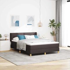 Κρεβάτι με ελατήρια Σκούρο Καφέ 190 x 140 εκατοστά ύφασμα 3341289
