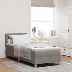 LED Κρεβάτι με βάθρο με κεφαλάρι Taupe 80 x 200 cm ύφασμα 3342475