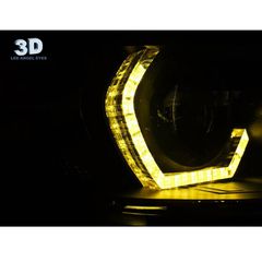 Μπροστινά Φανάρια Set Για Bmw 3 F30 / F31 11-15 3D Κίτρινο Angel Eyes Μαύρα H7/H7 Με Μοτέρ Sonar-thumb-3