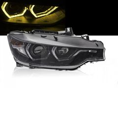Μπροστινά Φανάρια Set Για Bmw 3 F30 / F31 11-15 3D Κίτρινο Angel Eyes Μαύρα H7/H7 Με Μοτέρ Sonar-thumb-1
