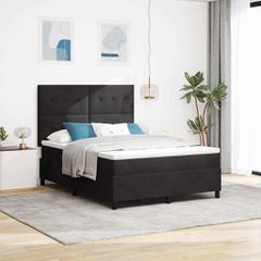 LED Κρεβάτι με βάθρο με κεφαλάρι Μαύρο 140 x 190 cm Βελούδο 3343312