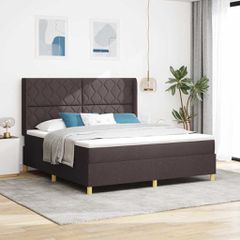 Κρεβάτι με ελατήρια με στρώμα Καφέ 180 x 200 cm ύφασμα 3343773