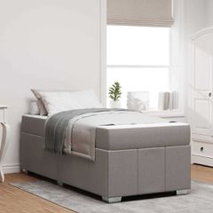 Σκελετός Κρεβατιού με στρώμα Taupe 90 x 200 cm ύφασμα 3398262