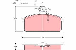 Τακάκια φρένων FIAT / SEAT / LANCIA TRW 3980051