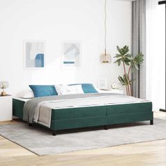 Κρεβάτι με ελατήρια Σκούρο Πράσινο 200 x 210 cm ύφασμα 3398764