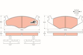 Τακάκια φρένων SEAT / VW 191698151L, 191698151G, 321698151H, 321698151E
