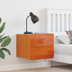 Κομοδίνο Κερωτό καφέ 39 x 34 x 33 εκ. Μασίφ ξύλο πεύκου 873509