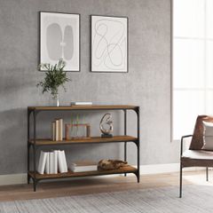 Βιβλιοθήκη Καπνιστή Δρυς 100x33x70,5 εκ. Επεξ. Ξύλο & Ατσάλι 819354