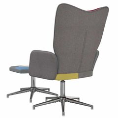 Πολυθρόνα Relax Σχέδιο Patchwork Υφασμάτινη με Σκαμπό 328190-thumb-4