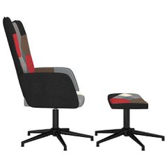 Πολυθρόνα Relax Σχέδιο Patchwork Υφασμάτινη με Σκαμπό 328200-thumb-3