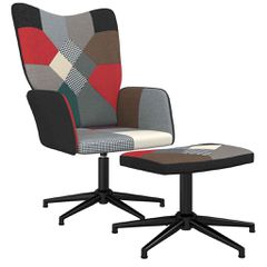 Πολυθρόνα Relax Σχέδιο Patchwork Υφασμάτινη με Σκαμπό 328200