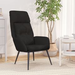 Πολυθρόνα Relax Μαύρη από Συνθετικό Καστόρι 341283