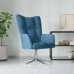 Πολυθρόνα Relax Μπλε Βελούδινη 328127