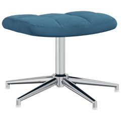 Πολυθρόνα Relax Μπλε Βελούδινη με Σκαμπό 328138-thumb-6