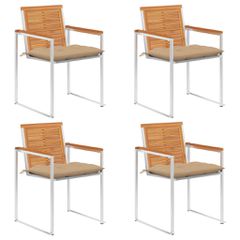 Καρέκλες Κήπου 4 τεμ. από Μασίφ Ξύλο Ακακίας με Μαξιλάρια 3078488