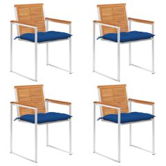 Καρέκλες Κήπου 4 τεμ. από Μασίφ Ξύλο Ακακίας με Μαξιλάρια 3078495