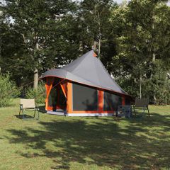 Οικογενειακή Σκήνη Tipi Γκρι & Πορτοκαλί για 6 άτομα Αδιάβροχη