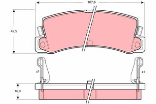 Τακάκια φρένων για TOYOTA COROLLA, CARINA TRW 449220011, 449212042, 449212051