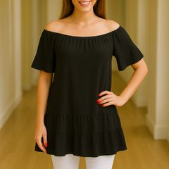 Μαύρη off-shoulder μπλούζα Celestino σε μέγεθος M/L